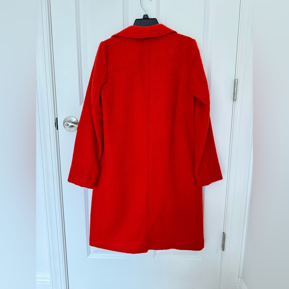 Bernardo Textured Long Coat Burnt Orange Red - Picture 7 of 11
